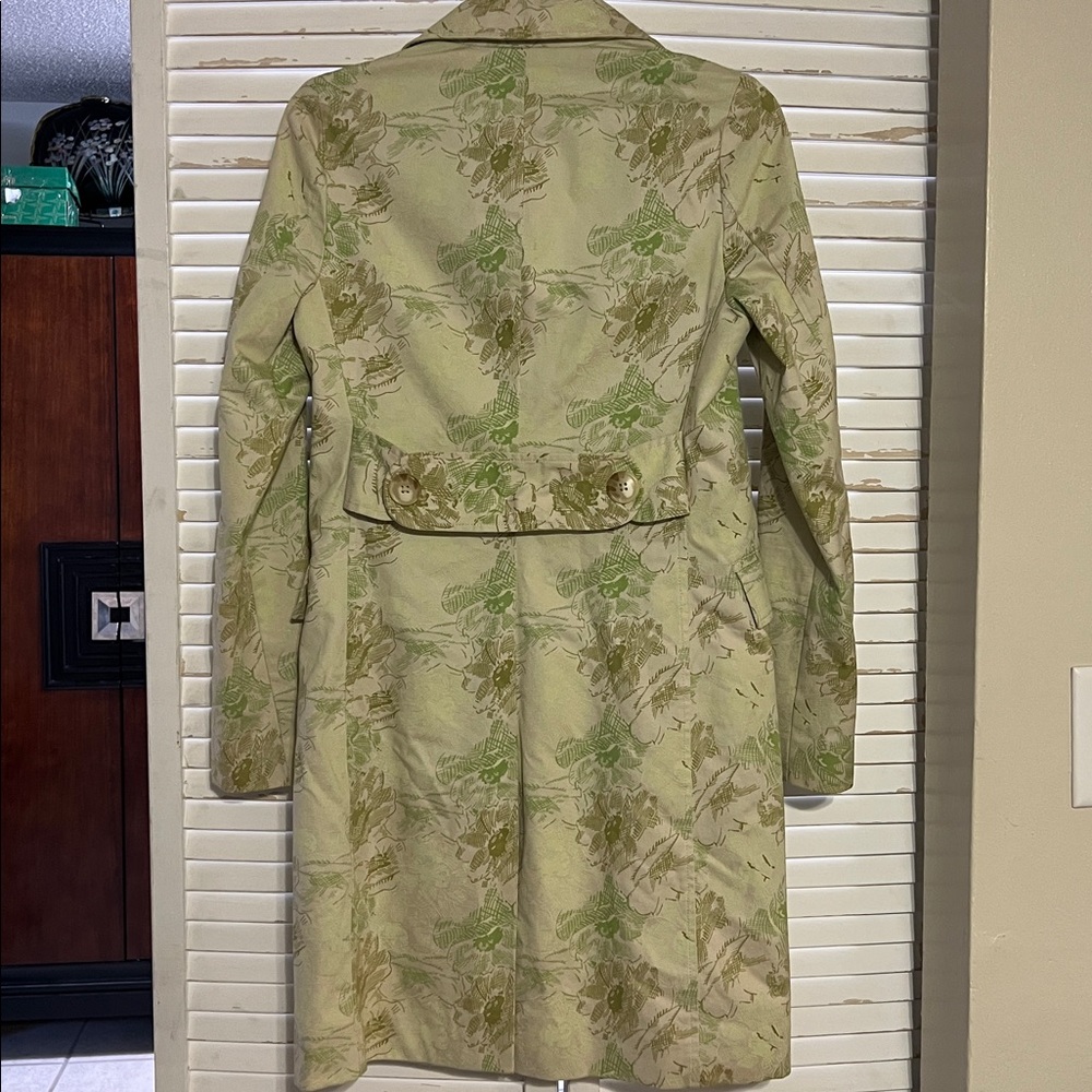 Old Navy Botanical Vintage Trench Coat Dress XS in EUC